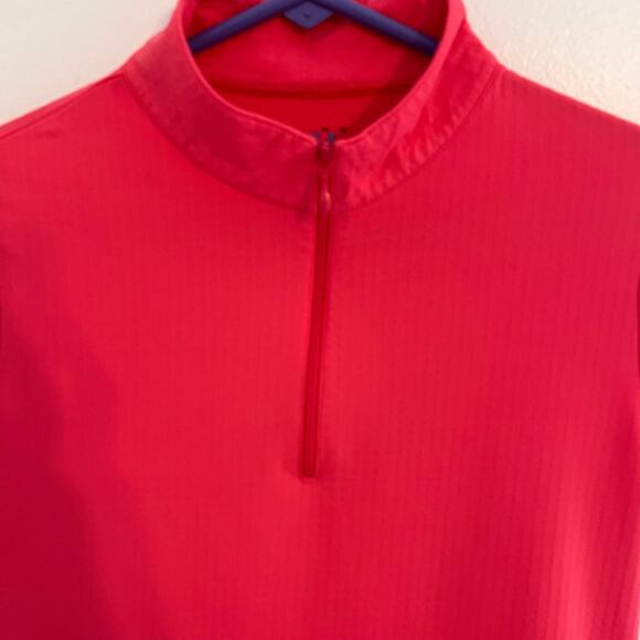 IBKUL Mock Golf Polo Womens Size Small Pink Short Sleeves Logo Knit Fabric Top - Picture 3 of 10